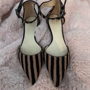 France’s Valentine Blacl and Tan Striped Ankle Strap Women's Shoes
